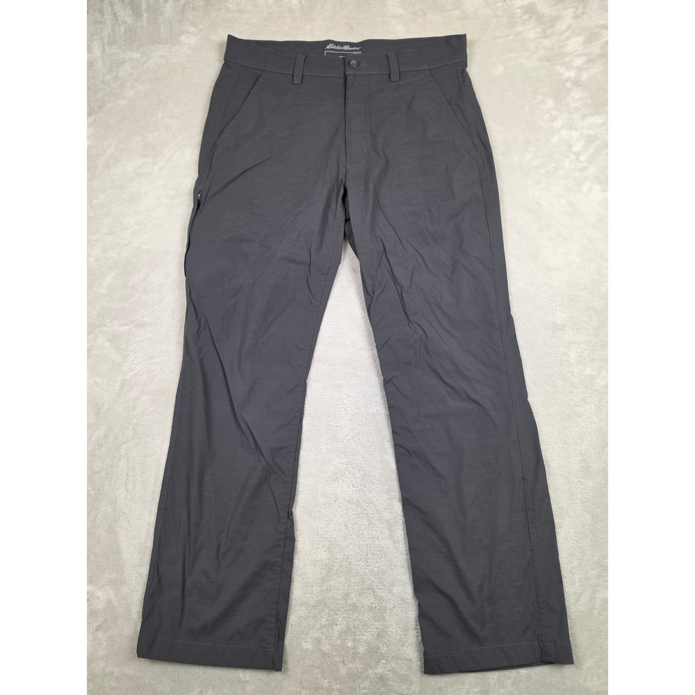 Eddie Bauer Hiking Pants Mens 33x30 Gray Nylon Spandex Stretch Chino Outdoor